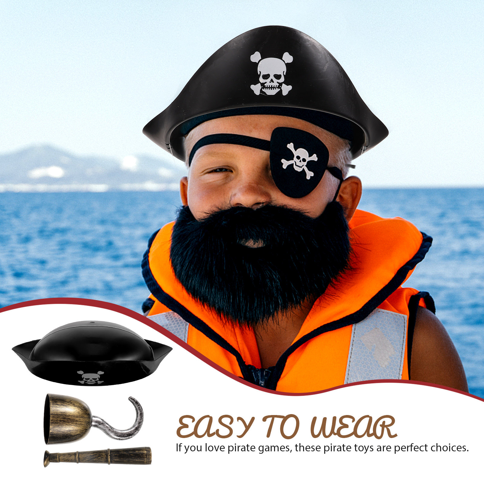 Pirate Costume Kit Easy Wear C - Easy Cosplay Prop review and price